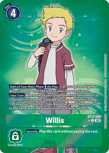 Willis (Box Promotion Pack: Secret Crisis) [BT17-088] [Secret Crisis] Foil