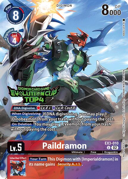 Paildramon (August 2024 Evolution Cup Top 4) [EX3-010] [Draconic Roar] Foil