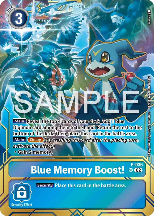 Blue Memory Boost! (Premium Card Collection - Memory Boost! Set) [P-036] [Digimon Promotion Cards] Foil
