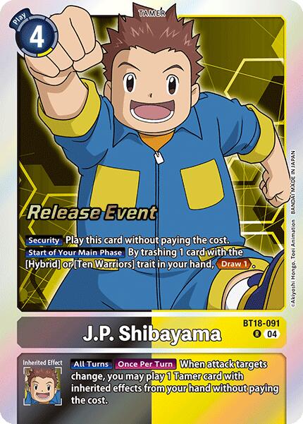 J.P. Shibayama [BT18-091] [Release Special Booster 2.0 Celebration Event Cards] Foil