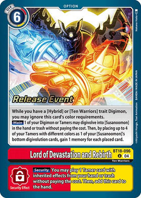 Lord of Devastation and Rebirth [BT18-096] [Release Special Booster 2.0 Celebration Event Cards] Foil