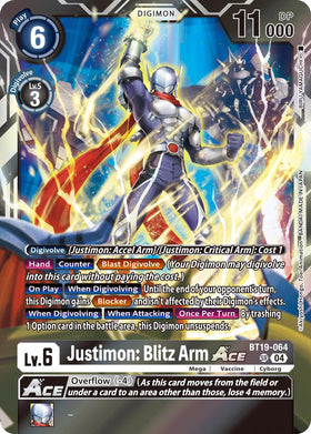 Justimon: Blitz Arm ACE [BT19-064 SR] [Release Special Booster 2.5] Foil