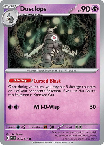 Dusclops [036/131] [Prismatic Evolutions] Reverse Holofoil