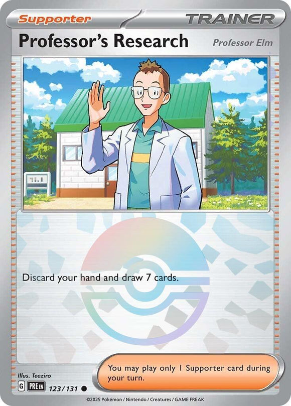 Professor's Research [Professor Elm] (Poke Ball Pattern) [123/131] [Prismatic Evolutions] Holofoil