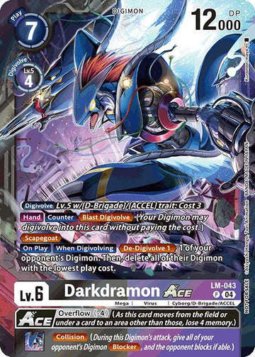 Darkdramon ACE (Limited Card Pack) [LM-043] [World Convergence] Foil