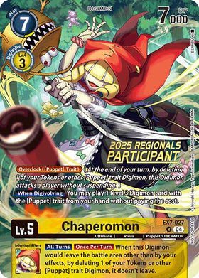 Chaperomon (2025 Regionals Participant) [EX7-027] [Digimon LIBERATOR] Foil