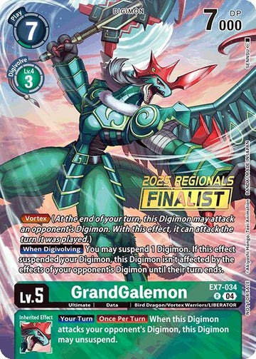 GrandGalemon (2025 Regionals Finalist) [EX7-034] [Digimon LIBERATOR] Foil