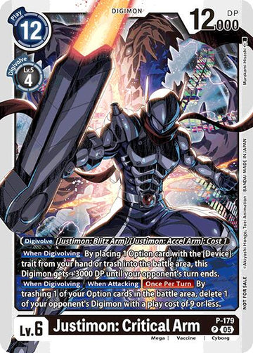 Justimon: Critical Arm (Store Tournament 2025 Vol.2 Participation Pack) [P-179] [Digimon Promotion Cards]