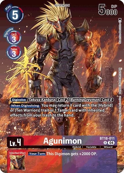 Agunimon (Rare Pull) [BT18-011] [World Convergence] Foil