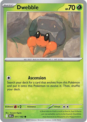 Dwebble [011/182] [Destined Rivals] Reverse Holofoil