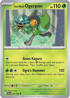 Teal Mask Ogerpon [026/182] [Destined Rivals] Reverse Holofoil