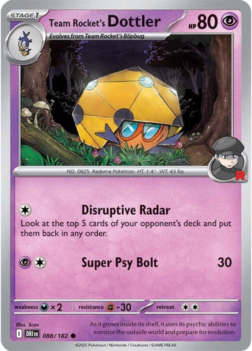 Team Rocket's Dottler [088/182] [Destined Rivals] Reverse Holofoil