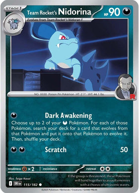 Team Rocket's Nidorina [115/182] [Destined Rivals] Reverse Holofoil