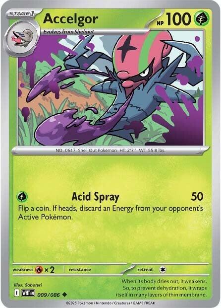 Accelgor [009/086] [White Flare] Reverse Holofoil