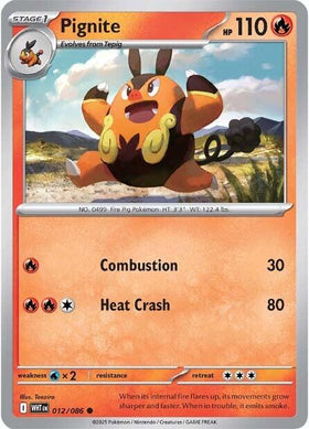 Pignite [012/086] [White Flare] Reverse Holofoil