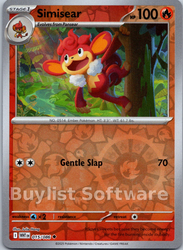 Simisear [015/086] [White Flare] Reverse Holofoil