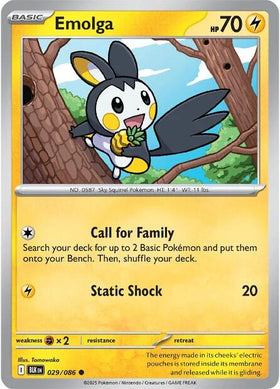 Emolga [029/086] [Black Bolt] Reverse Holofoil