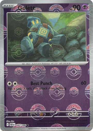Golett (Poke Ball Pattern) [042/086] [Black Bolt] Holofoil