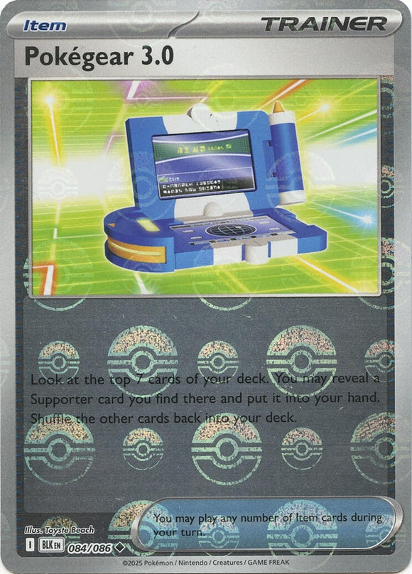 Pokegear 3.0 (Poke Ball Pattern) [084/086] [Black Bolt] Holofoil