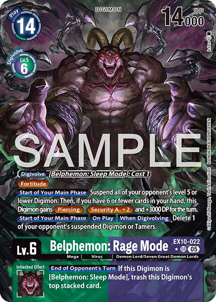 Belphemon: Rage Mode (Alternate Art) [EX10-022] [Sinister Order] Foil