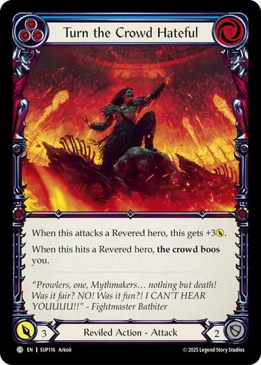 Turn the Crowd Hateful (Blue) [SUP116] [Super Slam] Rainbow Foil