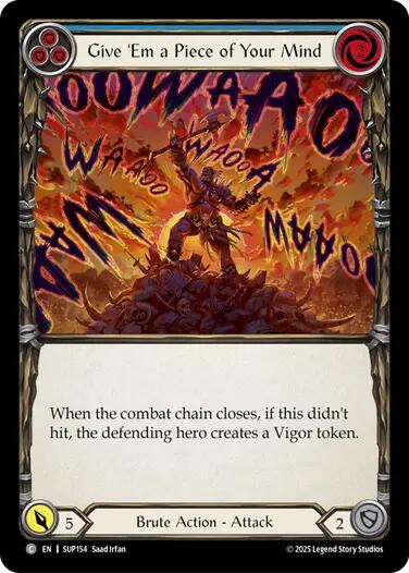 Give 'Em a Piece of Your Mind (Blue) [SUP154] [Super Slam] Rainbow Foil