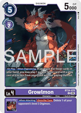 Growlmon [BT24-070 C] [Time Stranger]