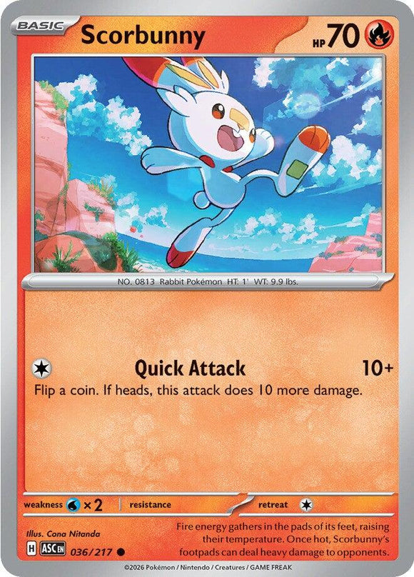 Scorbunny - 036/217 [036/217] [Ascended Heroes] Reverse Holofoil