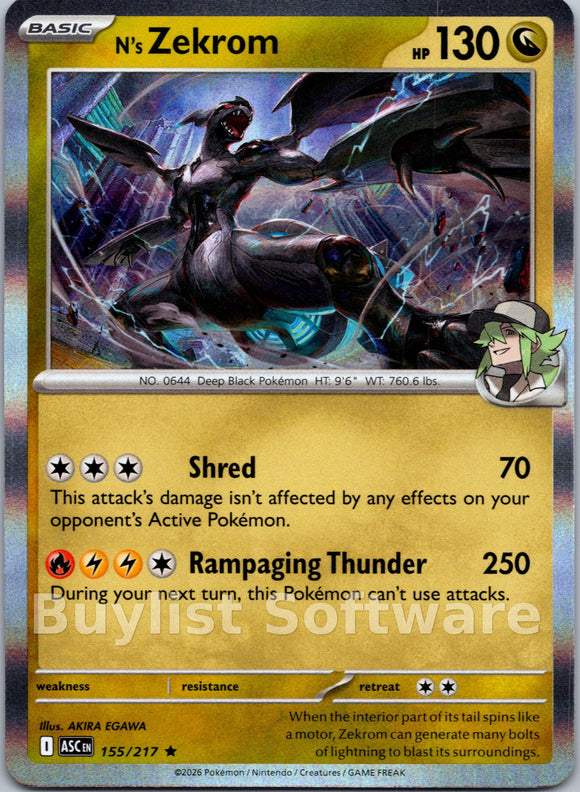 N's Zekrom [155/217] [Ascended Heroes] Holofoil