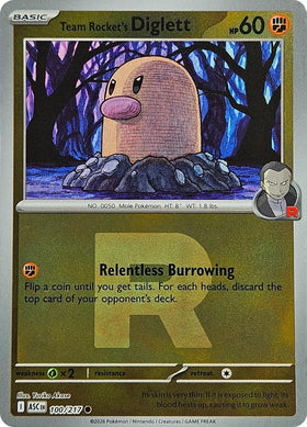 Team Rocket's Diglett (Team Rocket) [100/217] [Ascended Heroes] Reverse Holofoil