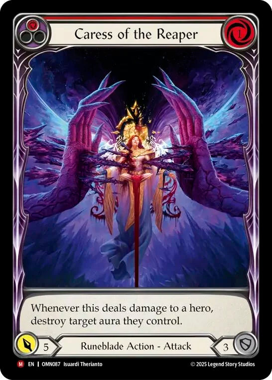 7f998800-094f-4d95-9b49-c412d4de43f2 | fab-omn087-cf-omenofthethirage-ea-maj-nm | Caress of the Reaper (Extended Art)