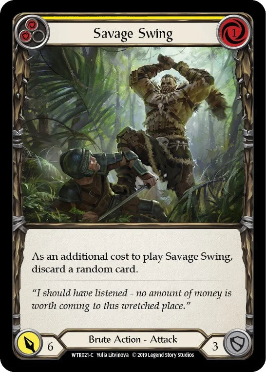 7f998800-094f-4d95-9b49-c412d4de43f2 | fab-wtr021-1erf-welctorath-y-com-nm | Savage Swing (Yellow)