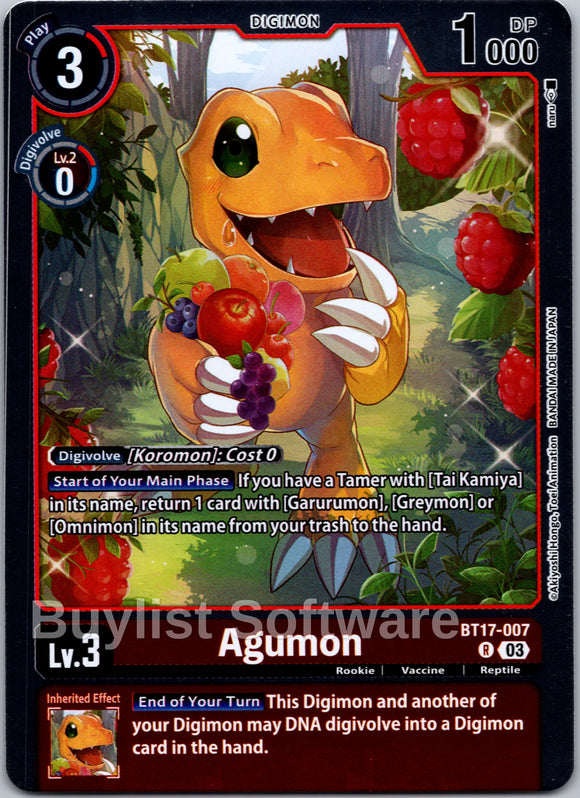 Agumon [BT17-007 R] [Secret Crisis] Foil