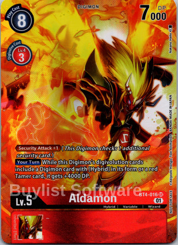 Aldamon (1-Year Anniversary Box Topper) [BT4-016 SR] [Great Legend] Foil
