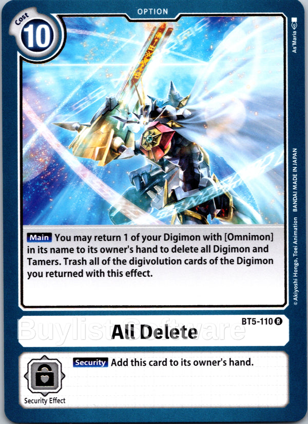 All Delete [BT5-110] [Battle of Omni]