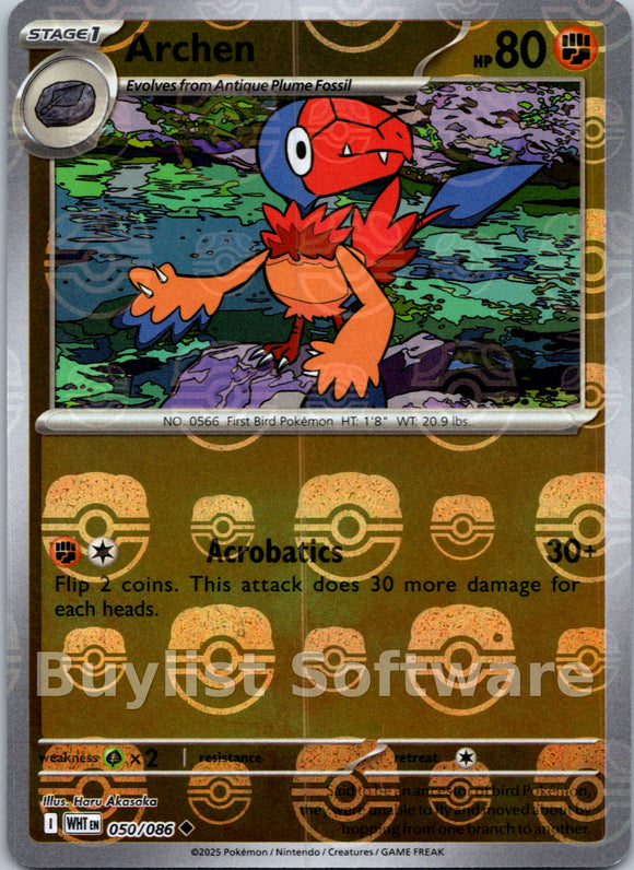 Archen (Master Ball Pattern) [050/086] [White Flare] Holofoil