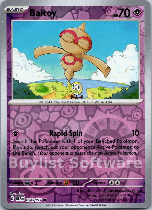 Baltoy [094/197] [Obsidian Flames] Reverse Holofoil