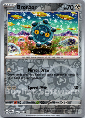 Bronzor [144/197] [Obsidian Flames] Reverse Holofoil
