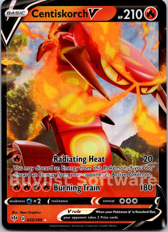 Centiskorch V [033/189] [Darkness Ablaze] Holofoil