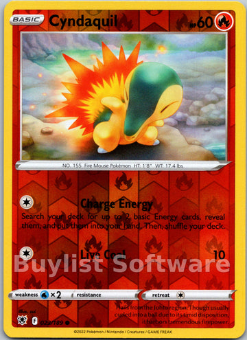 Cyndaquil [023/189] [Astral Radiance] Reverse Holofoil