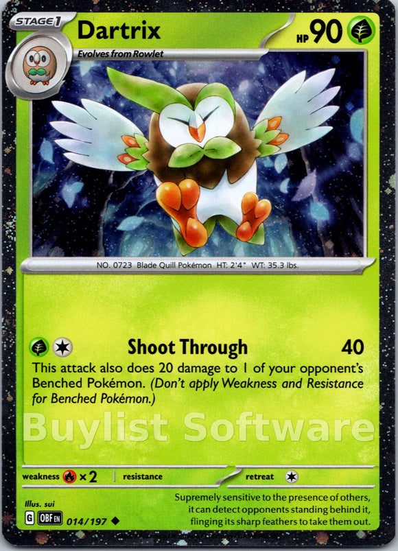 Dartrix (Cosmos Holo) [014/197] [Obsidian Flames] Holofoil