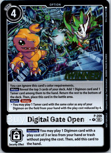Digital Gate Open - P-206 (Store Tournament 2025 Vol.4 Winner Pack) [P-206 P] [Digimon Promotion Cards] Foil