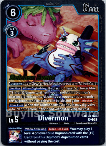 Divermon [BT24-028 R] [Time Stranger Release Events Cards]