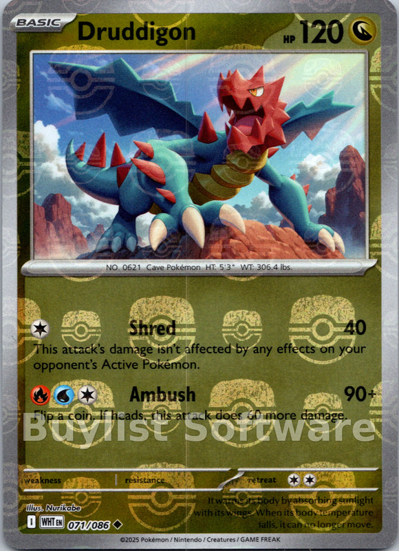 Druddigon (Master Ball Pattern) [071/086] [White Flare] Holofoil