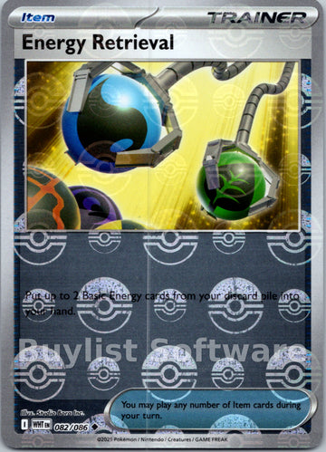 Energy Retrieval (Poke Ball Pattern) [082/086] [White Flare] Holofoil