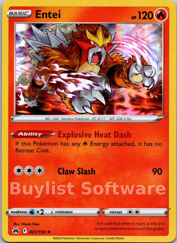 Entei [021/159] [Crown Zenith] Holofoil