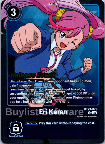 Eri Karan [BT23-079 R] [Hackers' Slumber Release Event Cards] Foil