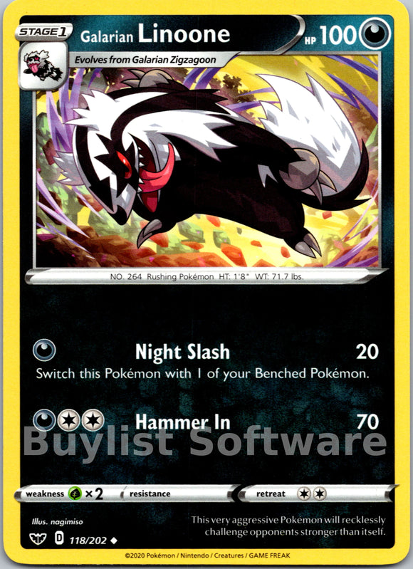 Galarian Linoone [118/202] [Sword & Shield Base Set]