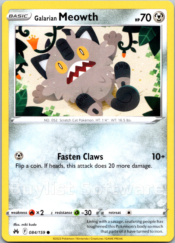 Galarian Meowth [084/159] [Crown Zenith]