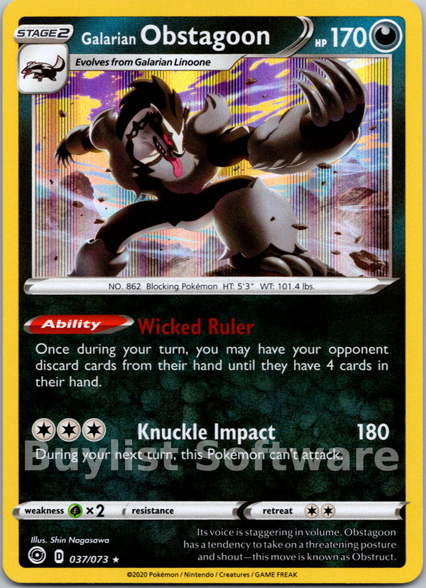 Galarian Obstagoon [37/73] [Champion's Path] Holofoil